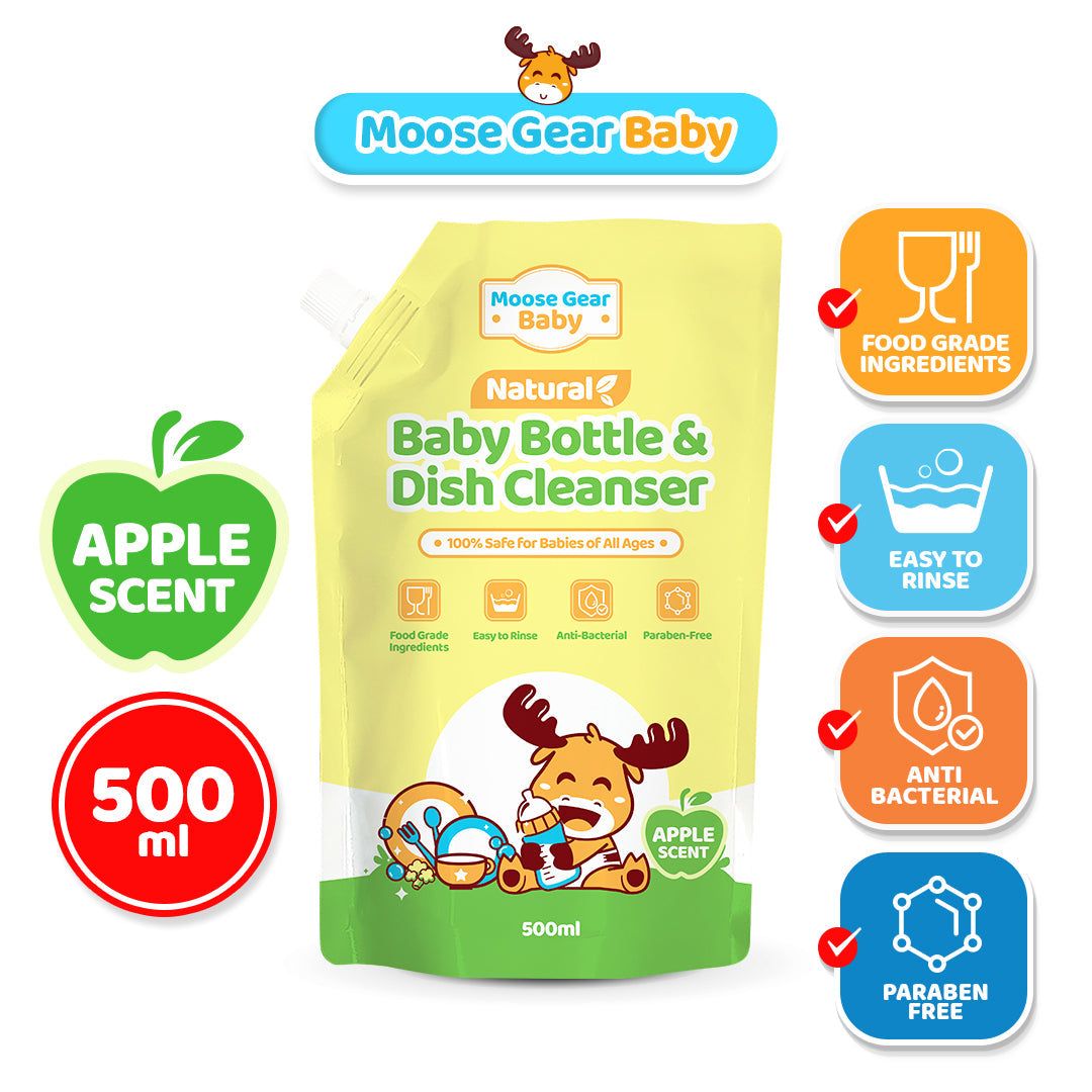 Moose Gear Baby Natural Bottle & Nipple Cleanser Wash (Apple Scent)