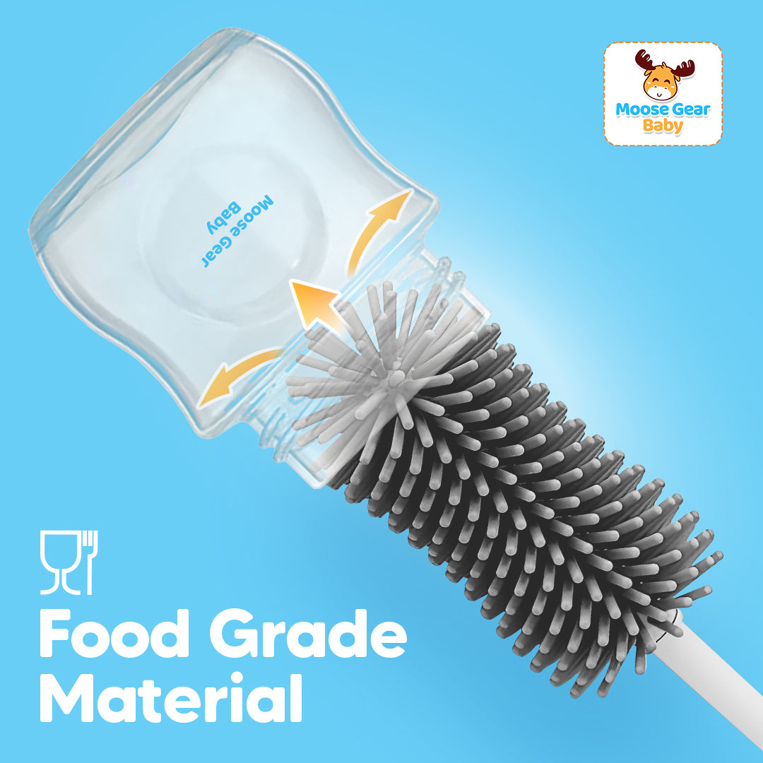 Moose Gear Baby 3-in-1 Silicone Baby Bottle Brush