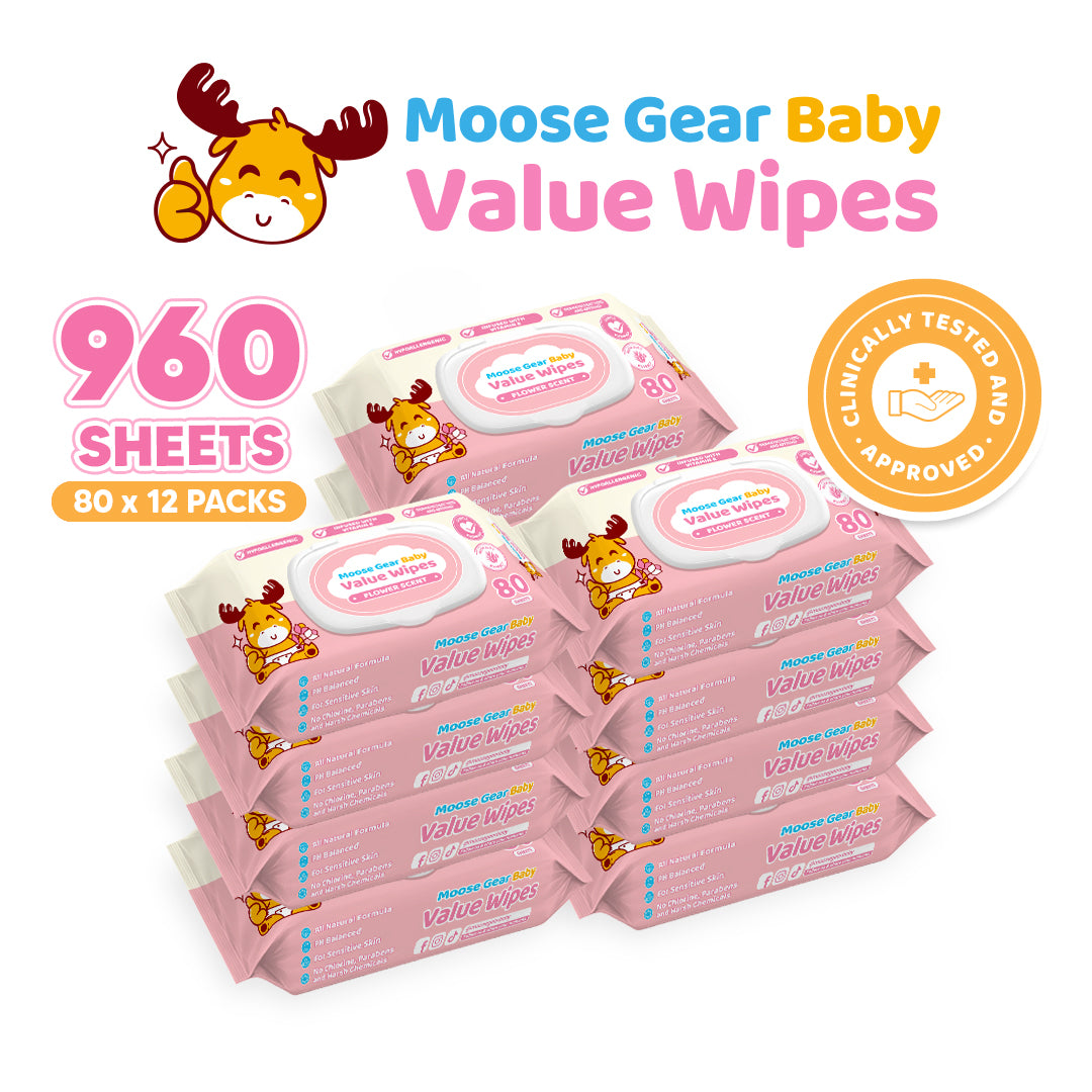 Moose Gear Baby Flower Scent Value Wipes