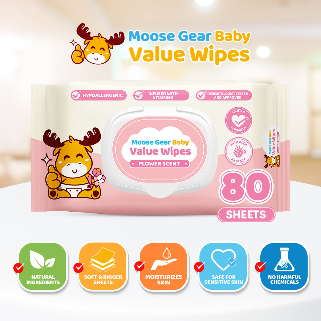Moose Gear Baby Flower Scent Value Wipes