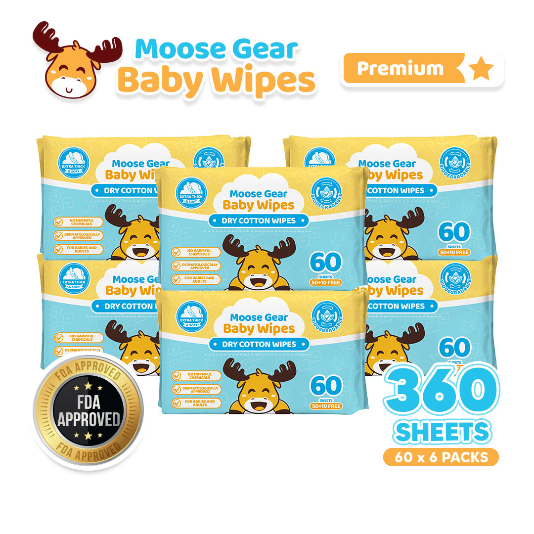 Moose Gear Baby Dry Cotton Cleansing Wipes