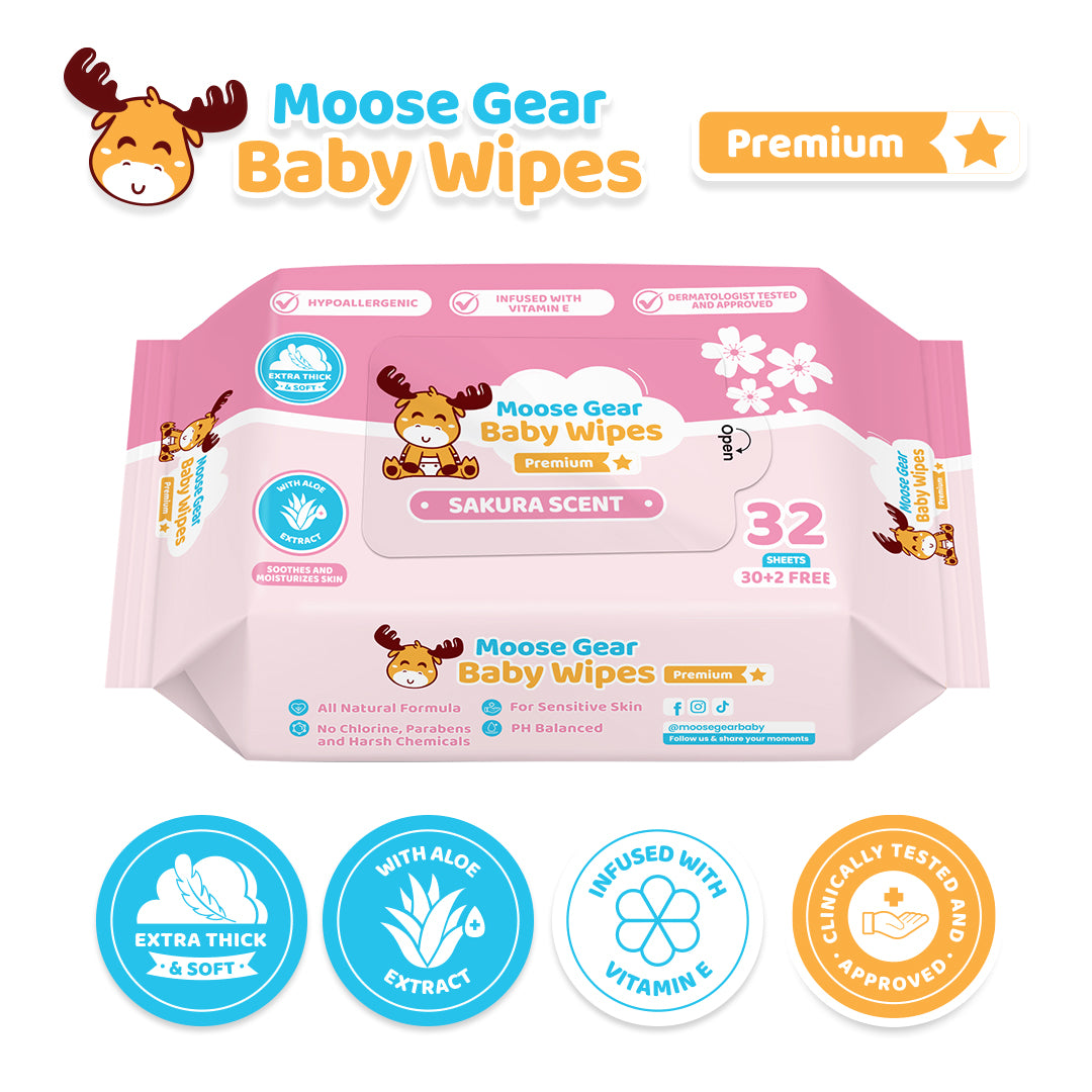 Moose Gear Baby Sakura Scent Baby Wipes