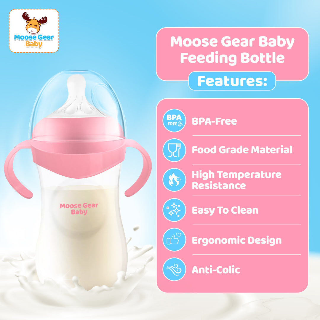 Moose Gear Baby Bottle (Pink) 150ml & 330ml