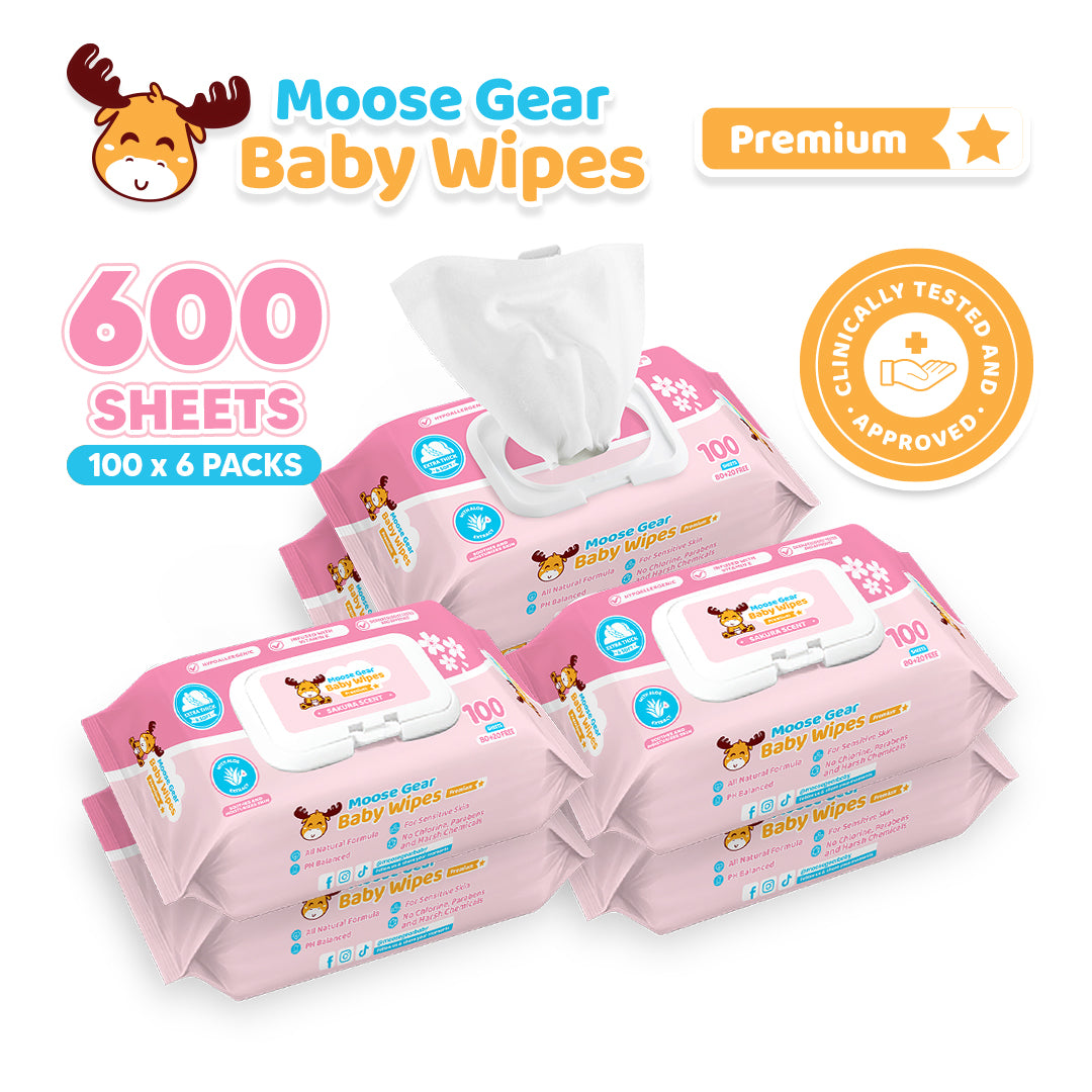 Moose Gear Baby Sakura Scent Baby Wipes