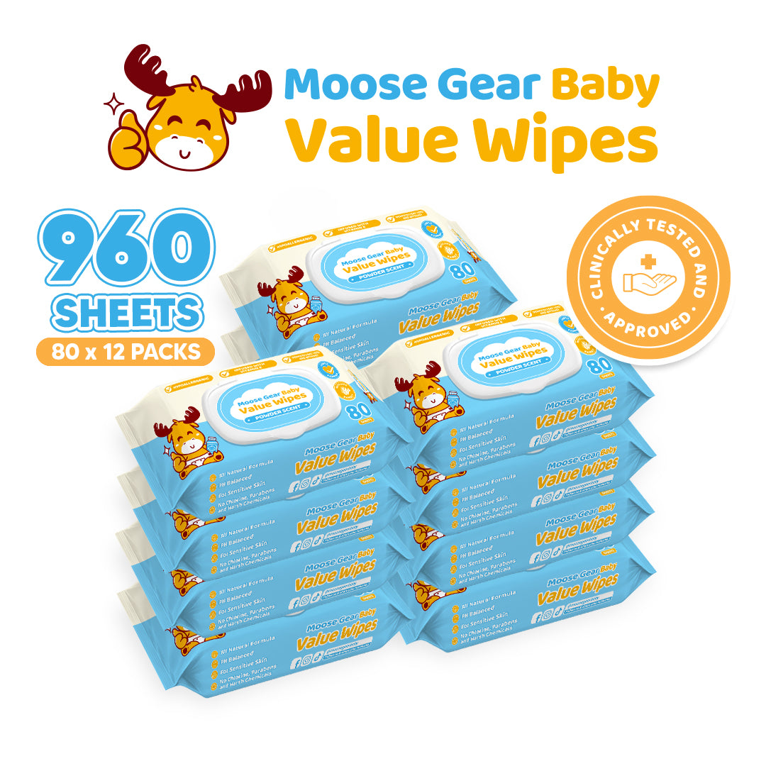 Moose Gear Baby Powder Scent Value Wipes