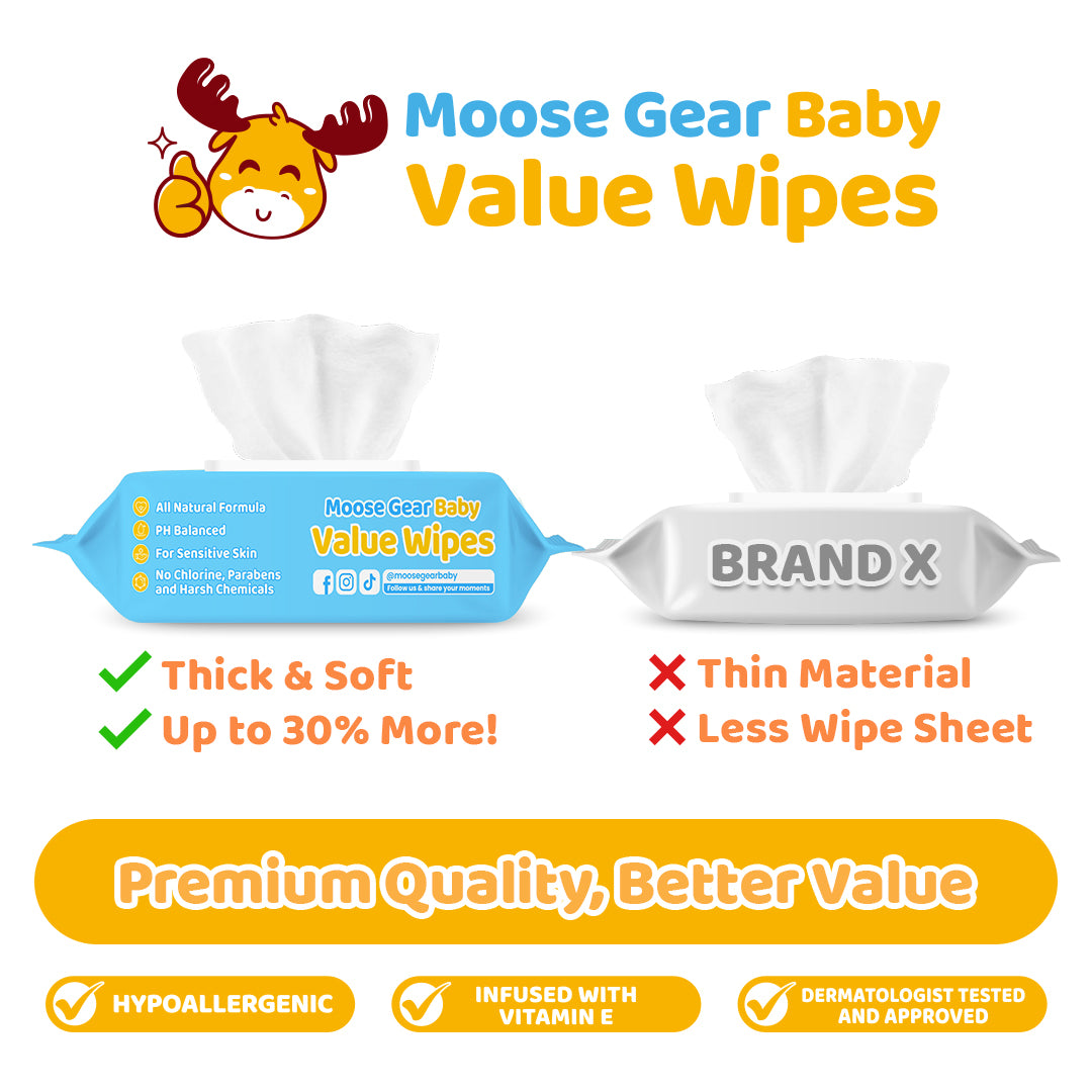 Moose Gear Baby Powder Scent Value Wipes