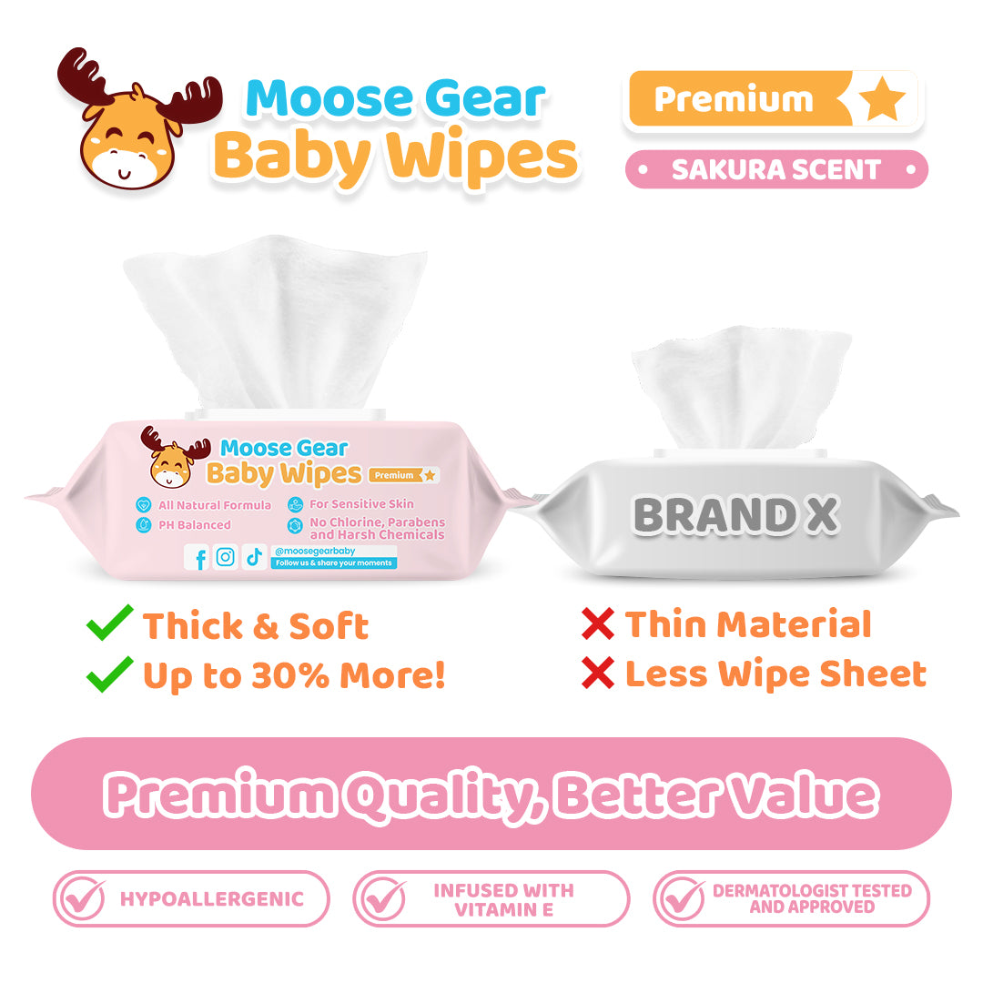 Moose Gear Baby Sakura Scent Baby Wipes