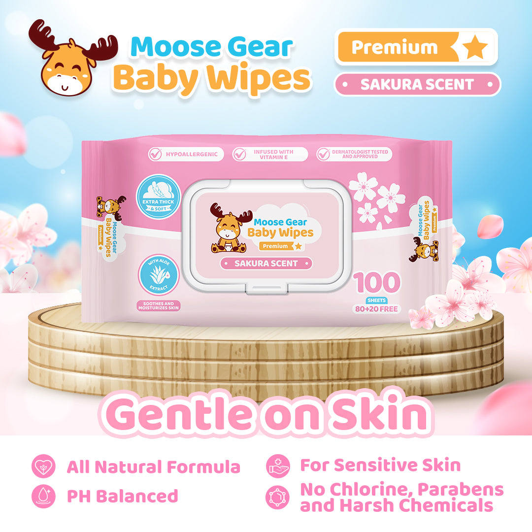 Moose Gear Baby Sakura Scent Baby Wipes