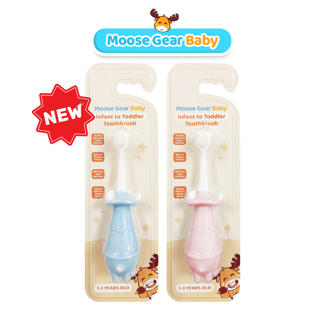 Moose Gear Baby Toothbrush Pink & Blue