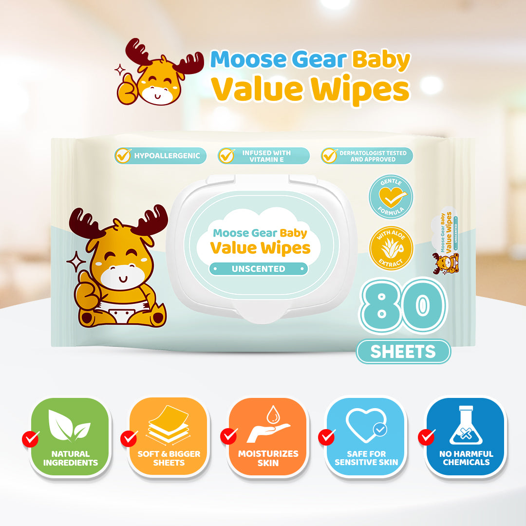 Moose Gear Baby Unscented Value Wipes