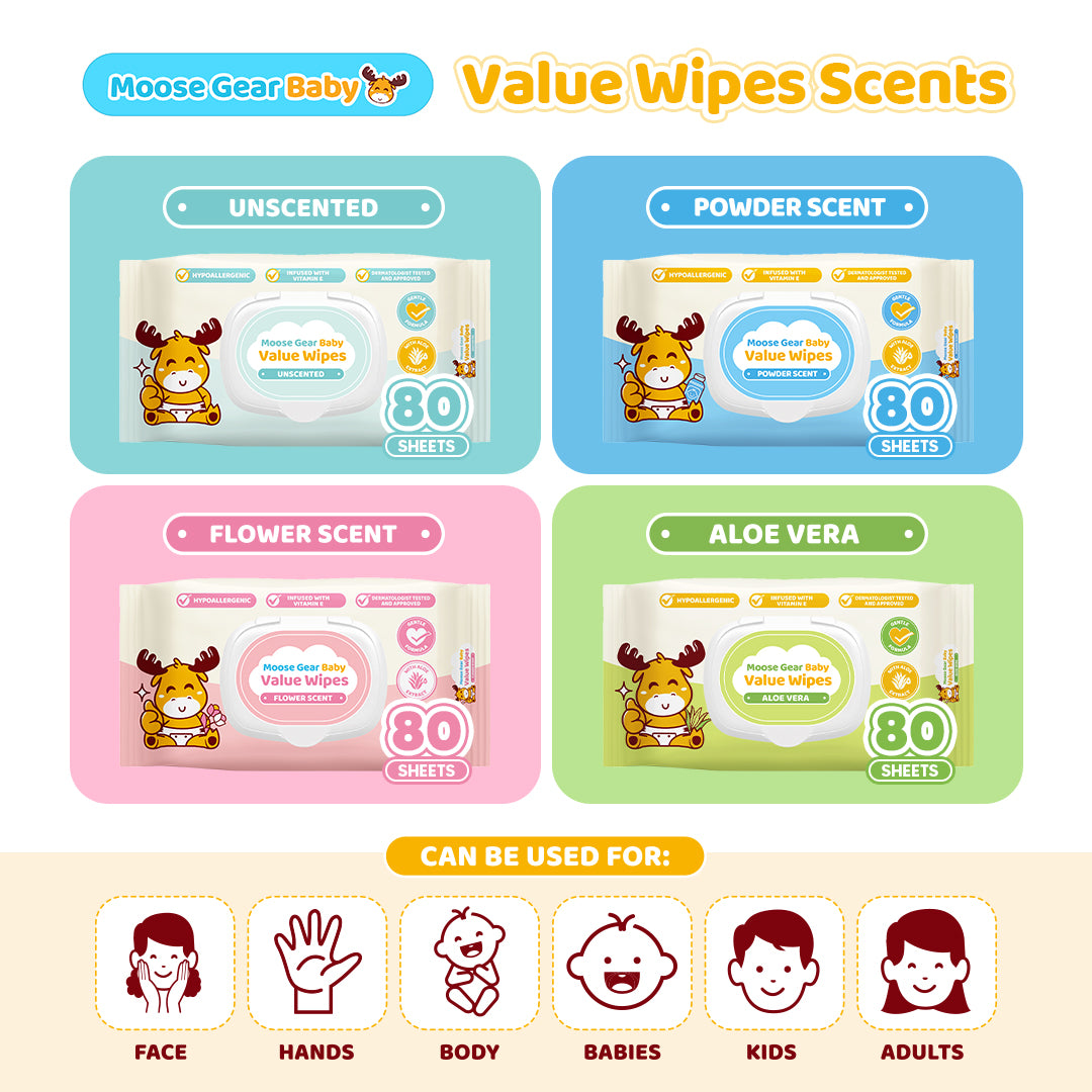 Moose Gear Baby Unscented Value Wipes