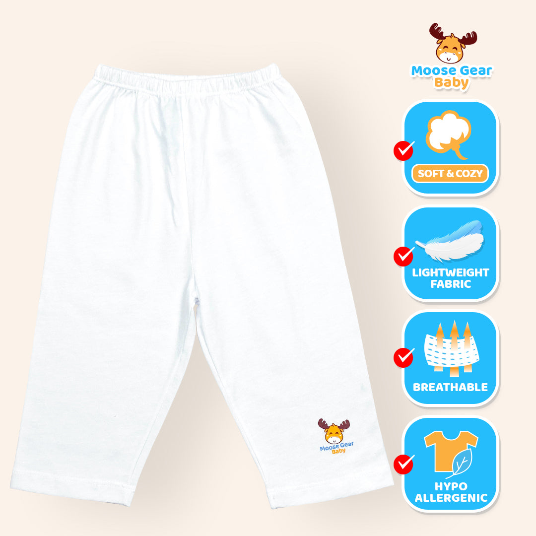 3 Pcs Baby Pajama Pants (White) (MGB0004)