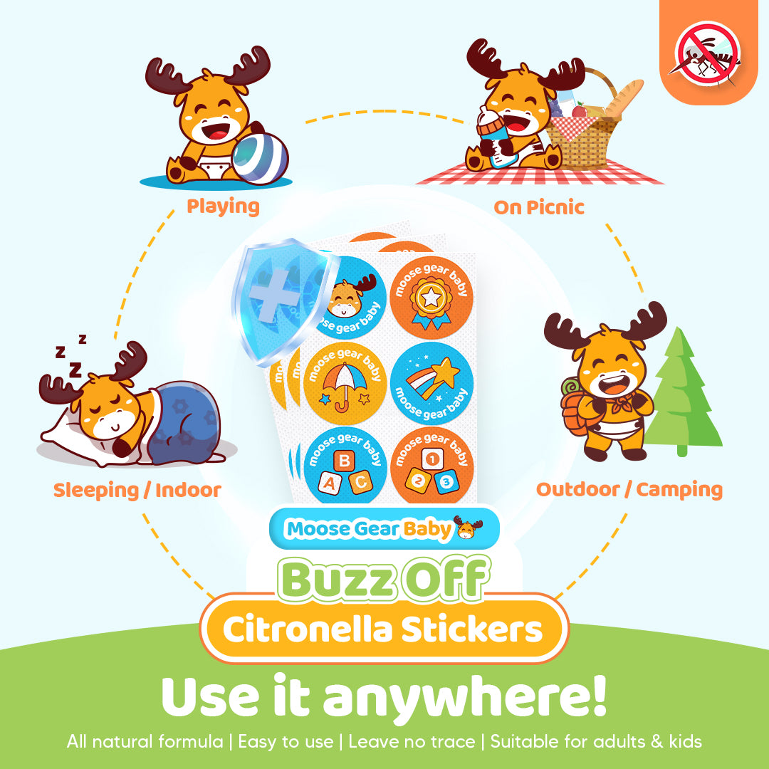 Buzz Off Citronella Stickers