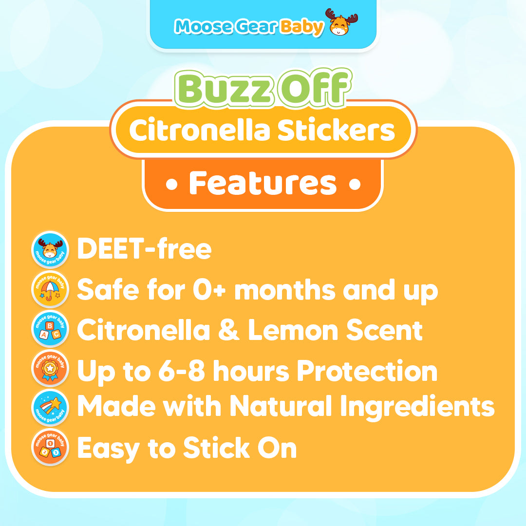 Buzz Off Citronella Stickers