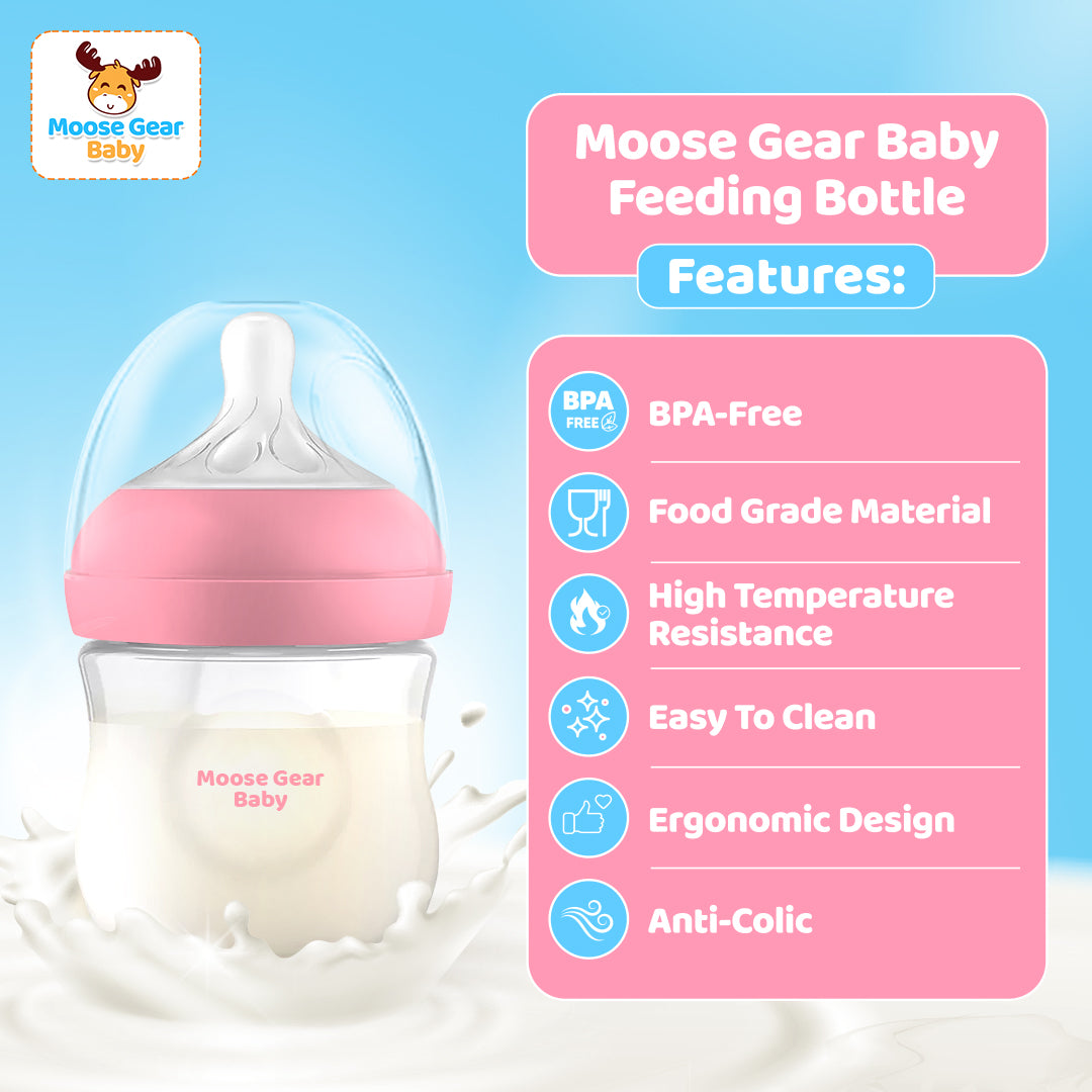 Moose Gear Baby Bottle (Pink) 150ml & 330ml