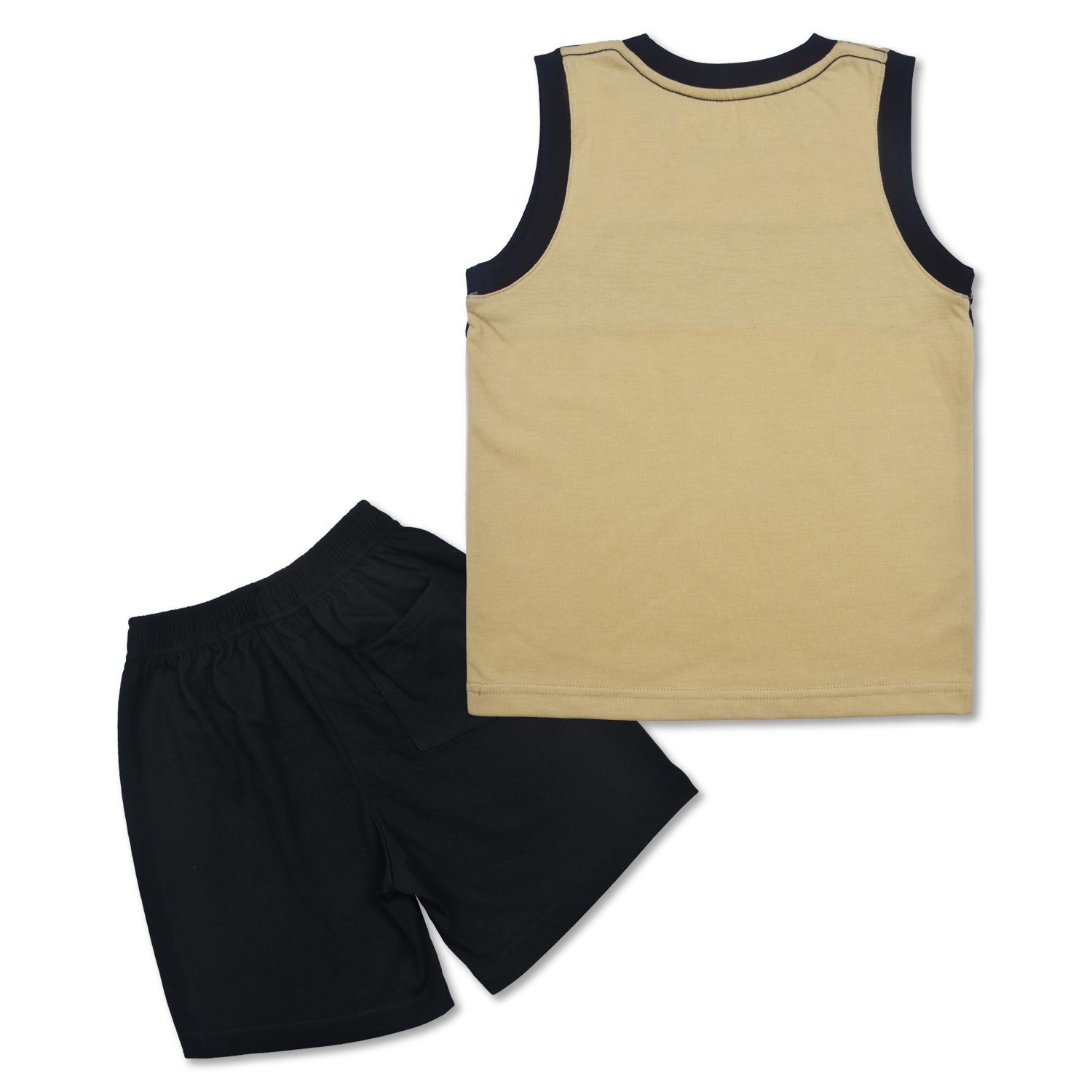 Moose Gear Khaki Combi Muscle Shirt with Black Short Set (MSS 13349)