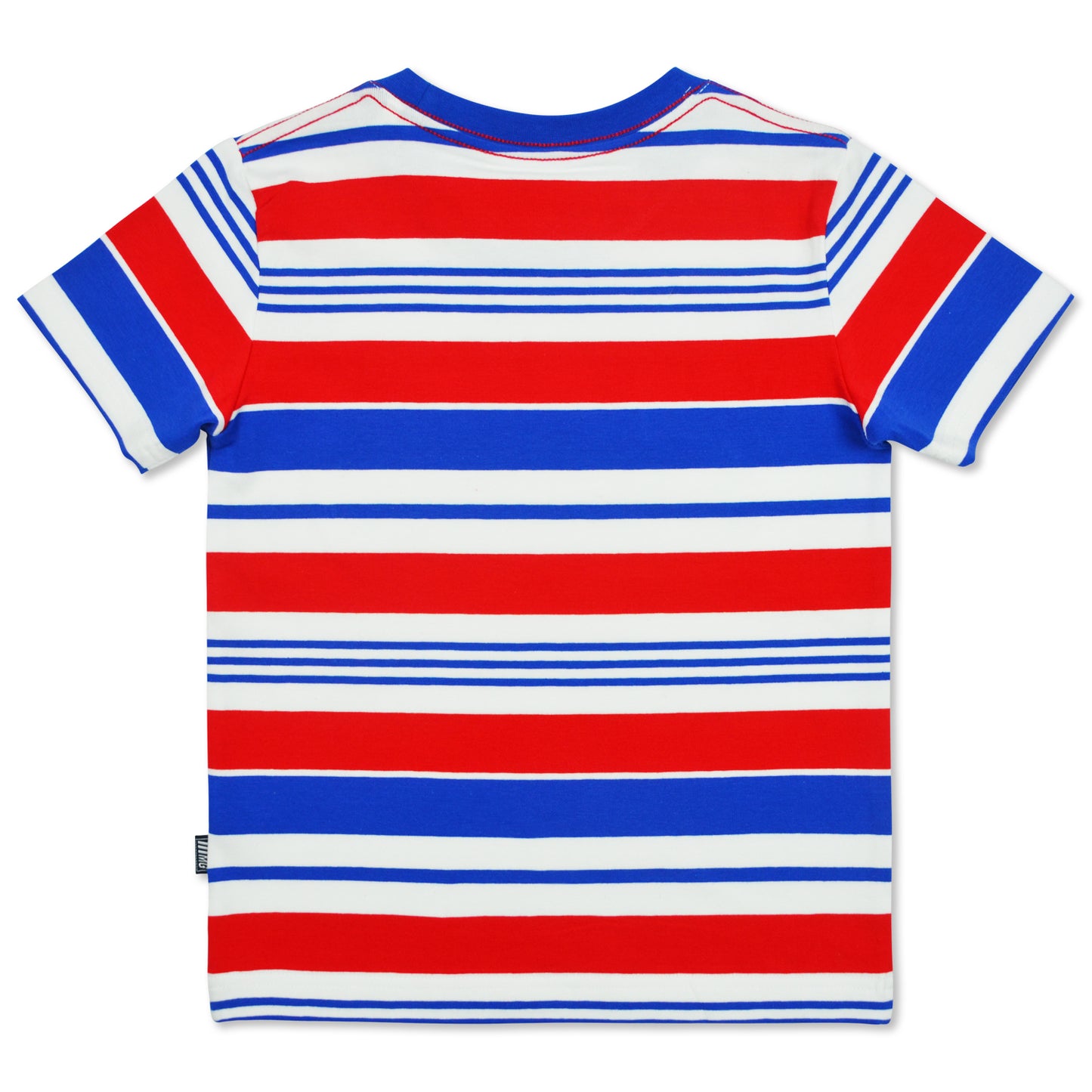 Poppy Red Combi Striped T-Shirt with Embro details (TS-S 12572)