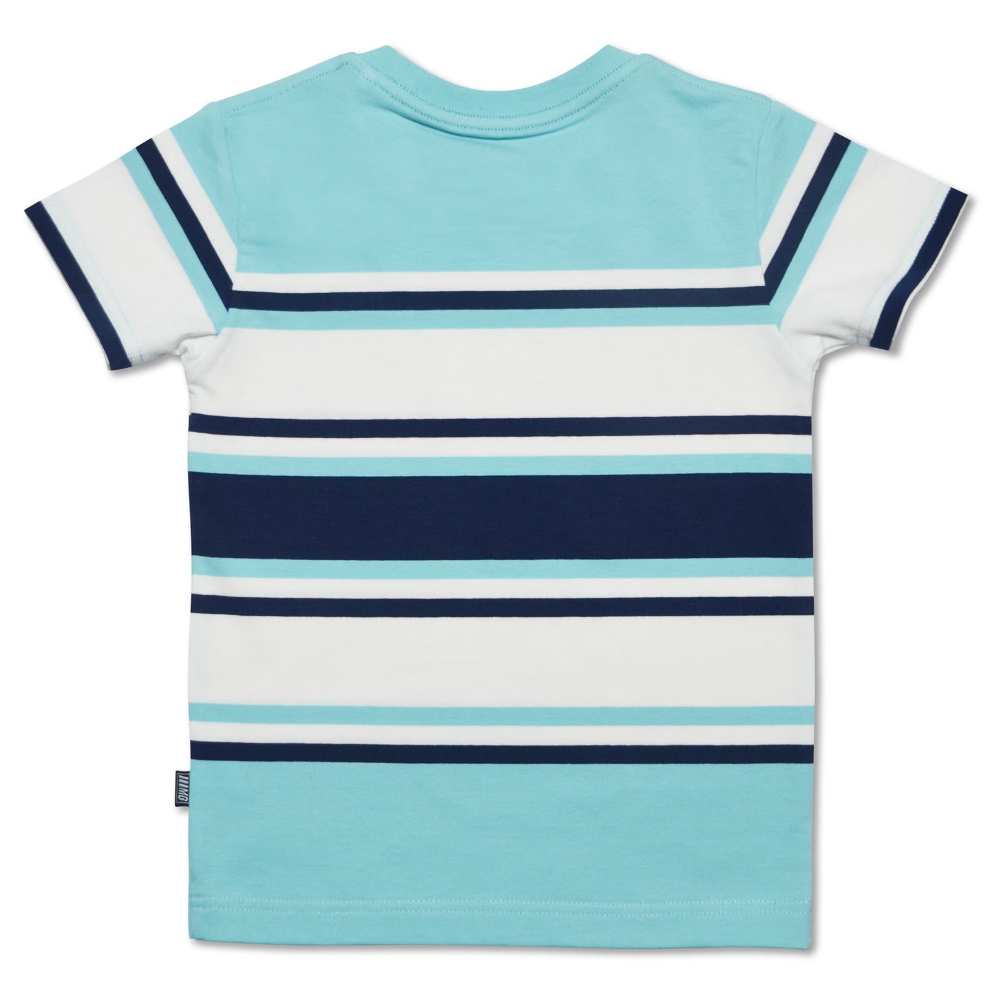 Light Blue Combi Striped T-Shirt With Embro Details (TS-S 12839)