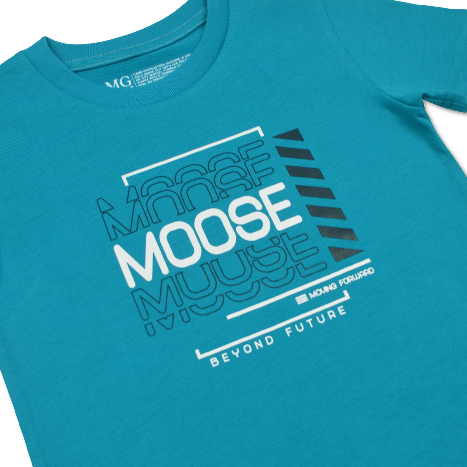 Teal Blue T-Shirt With Print Details (TS-P 12897) – Moose Gear