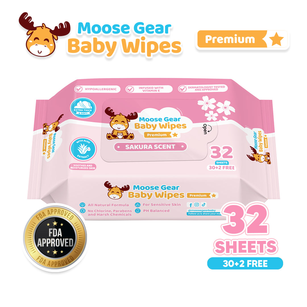 Moose Gear Baby Sakura Scent Baby Wipes