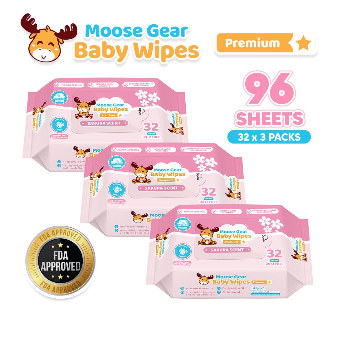 Moose Gear Baby Sakura Scent Baby Wipes