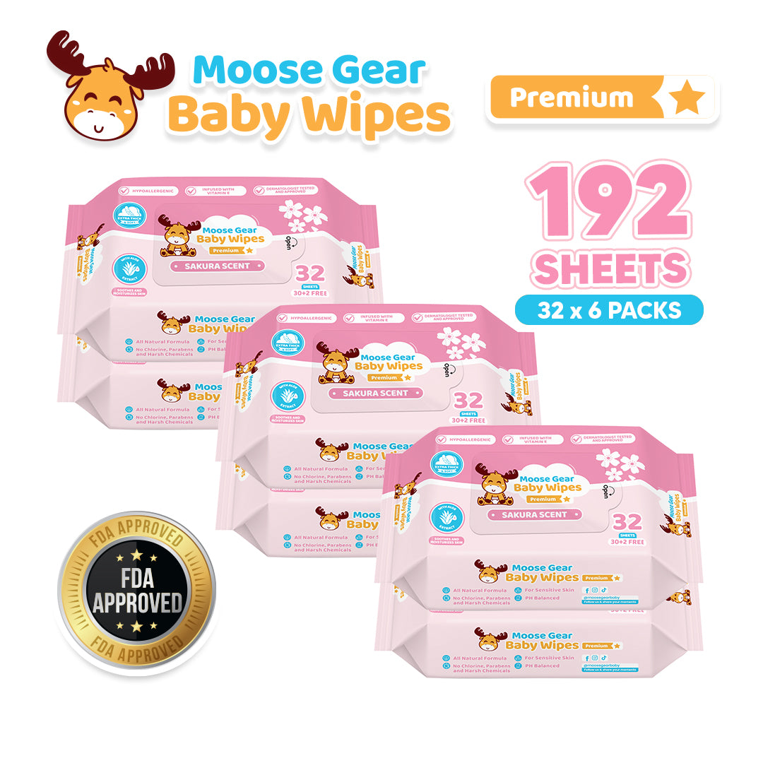 Moose Gear Baby Sakura Scent Baby Wipes