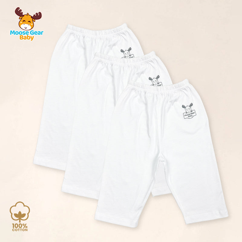 3 Pcs Baby Pajama Pants (White) (MGB0004)