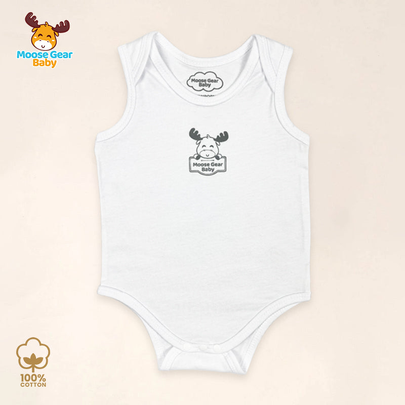 2 Pcs Sleeveless Romper Bodysuit (White) (MGB0011)