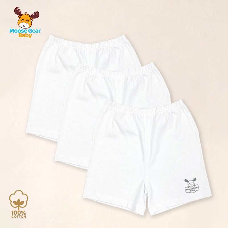 3 Pcs Diaper Shorts (White) (MGB0005)