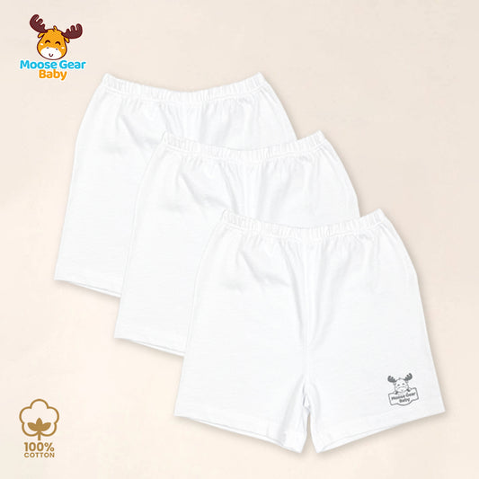 3 Pcs Diaper Shorts (White) (MGB0005)