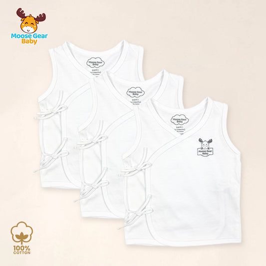 3 Pcs Sleeveless Tie-Side (White) (MGB0006)